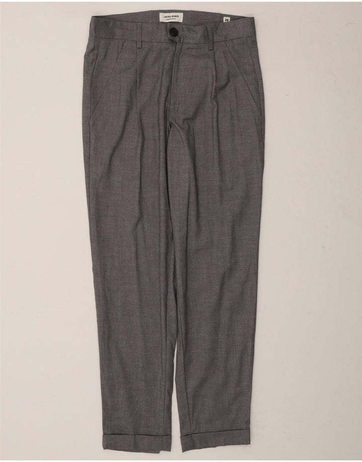 JACK & JONES Mens Pegged Suit Trousers W29 L29 Grey Polyester Vintage Jack & Jones and Second-Hand Jack & Jones from Messina Hembry 
