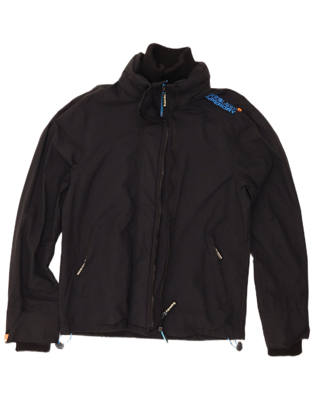 SUPERDRY Windcheater Jacket Windbreaker pentru bărbați UK 40, mare, negru, nailon