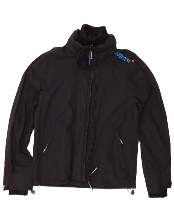 SUPERDRY Windcheater Jacket Windbreaker pentru bărbați UK 40, mare, negru, nailon