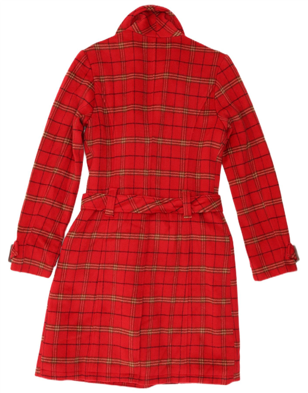 Palton pentru femei KHUJO UK 12 Lână cu carouri roșii medii
