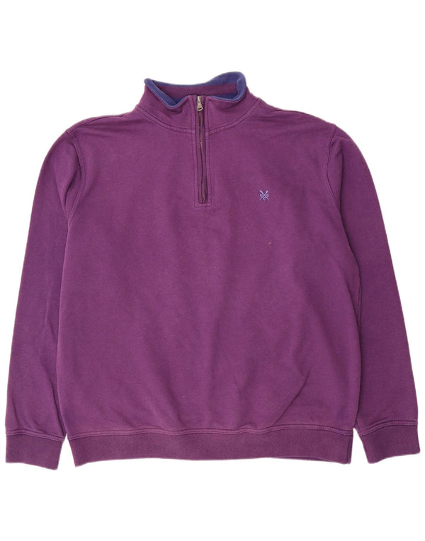 Crew Clothing Hanorac pentru bărbați cu fermoar și gât Jumper 2XL bumbac violet