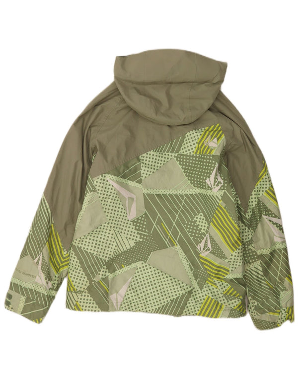 Jachetă de vânt cu glugă pentru bărbați Volcom UK 36 Poliester geometric geometric, verde