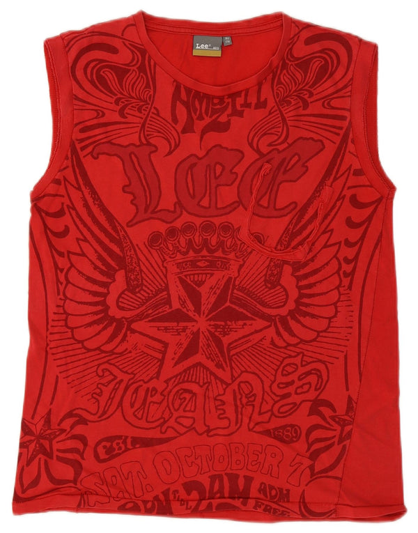 Lee Boys Graphic Vest Vest Top 15-16 Ani Roșu Bumbac