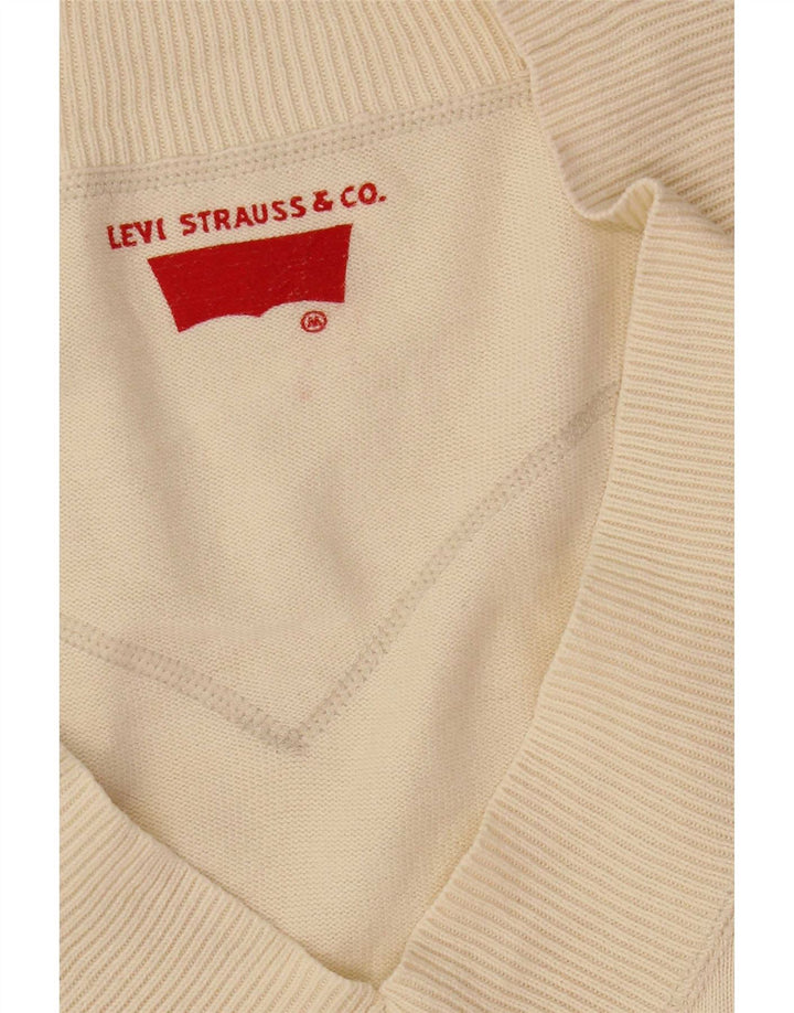 Pulover Levi's pentru femei cu decolteu în V UK 12 Medium Off White