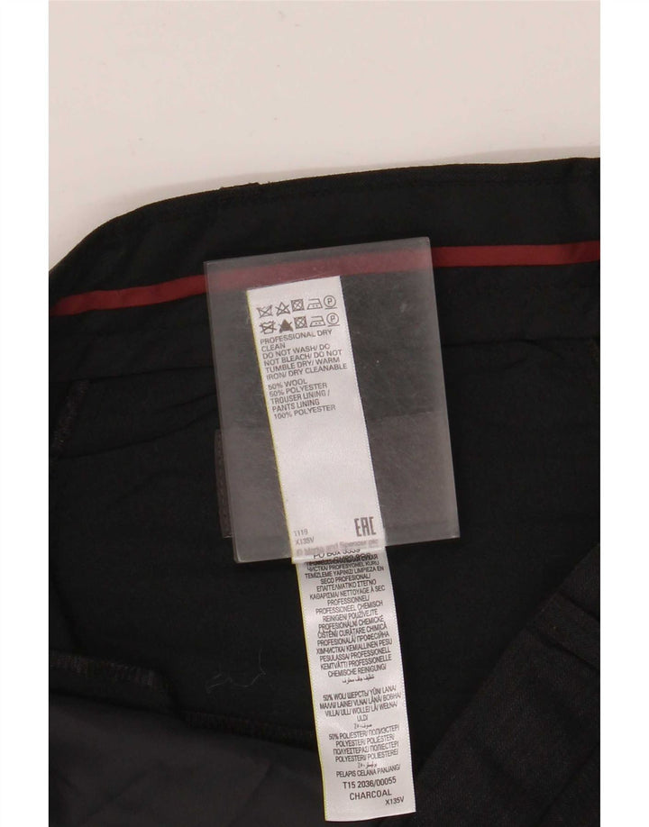 Pantaloni de costum pentru bărbați Marks & Spencer, cu tăiere obișnuită, L36 L31 Lână gri