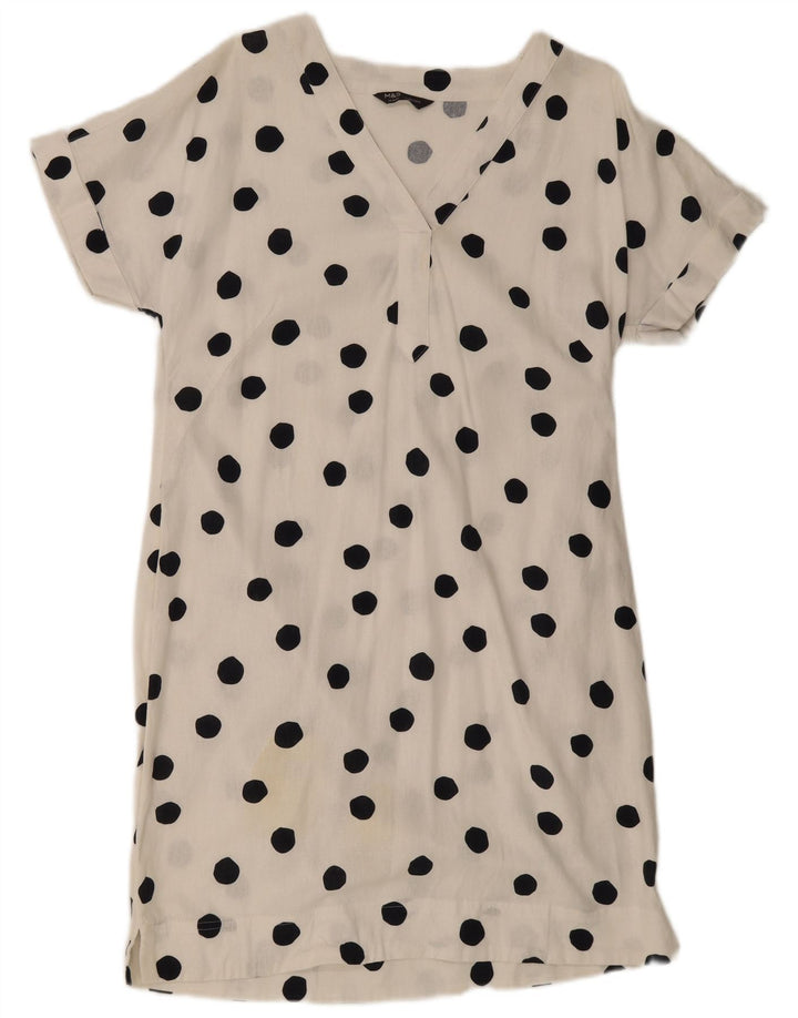 Rochie A-Line pentru femei Marks & Spencer UK 14 Medium White Polka Dot In