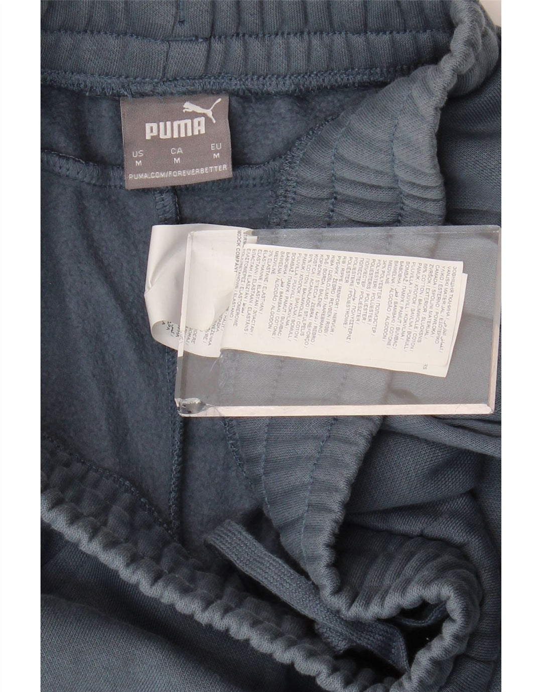 Pantaloni de trening PUMA pentru bărbați Joggeri din bumbac albastru mediu