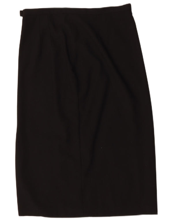 Fusta dreaptă midi pentru femei Marks & Spencer UK 18 XL W32 Lână nouă neagră
