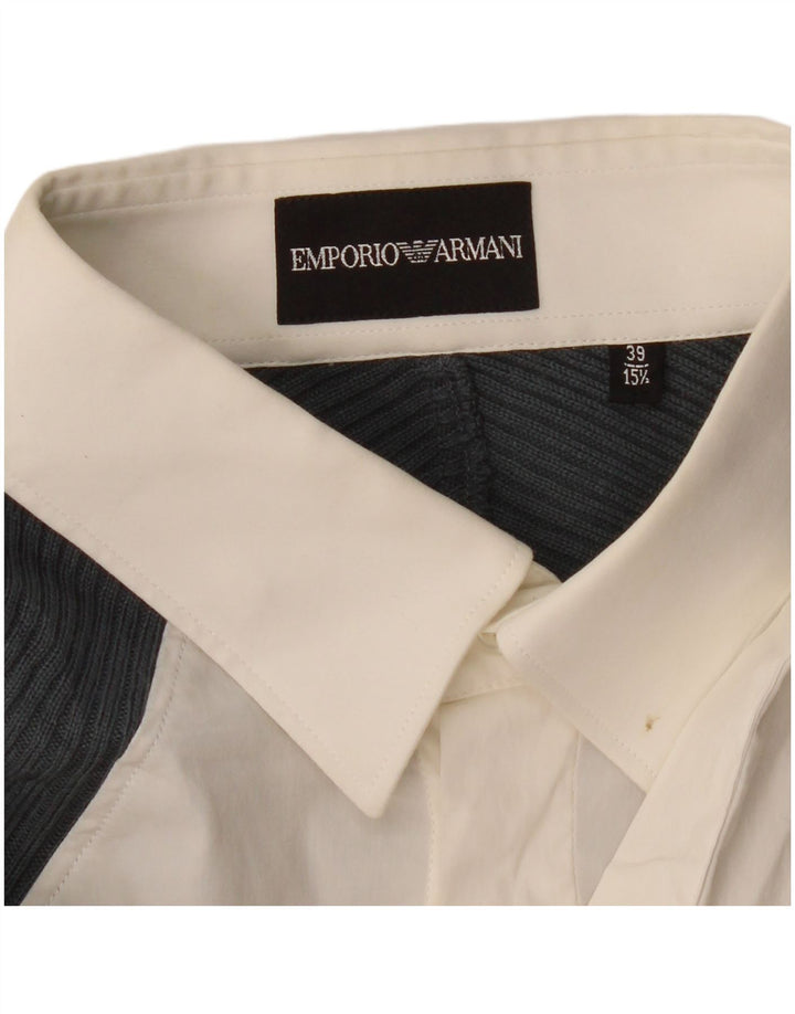 Cămașă pentru bărbați Emporio Armani Mărimea 39 15 1/2 Mediu Alb Colorblock