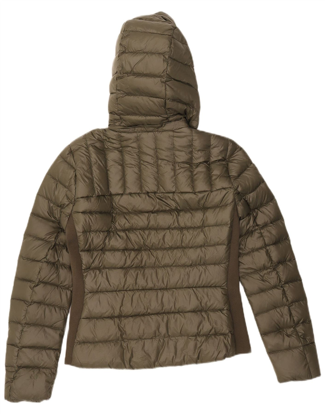 Jachetă căptușită cu glugă pentru femei Zara UK 12 Medium Khaki Colorblock