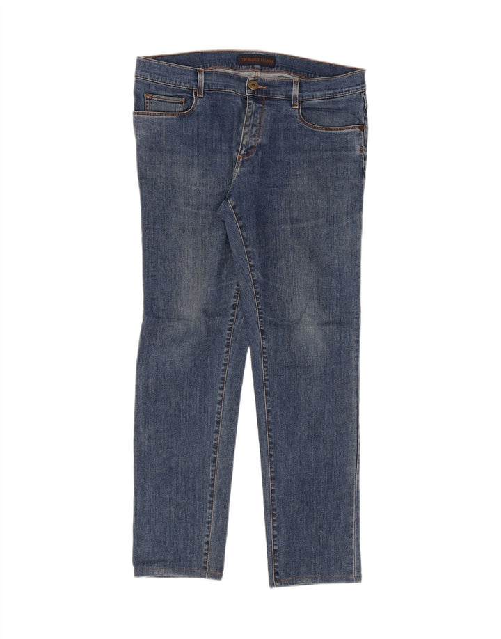 TRUSSARDI Mens Slim Jeans IT 49 Large W35 L29 Blue Polyester Vintage Trussardi and Second-Hand Trussardi from Messina Hembry 
