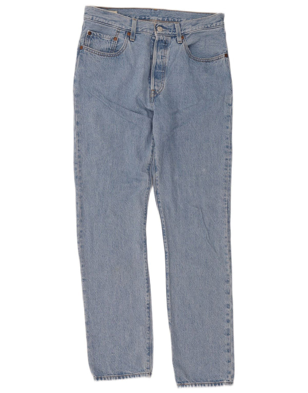 Blugi drepți cu talie înaltă Levi's 501, L30 L32, bumbac albastru