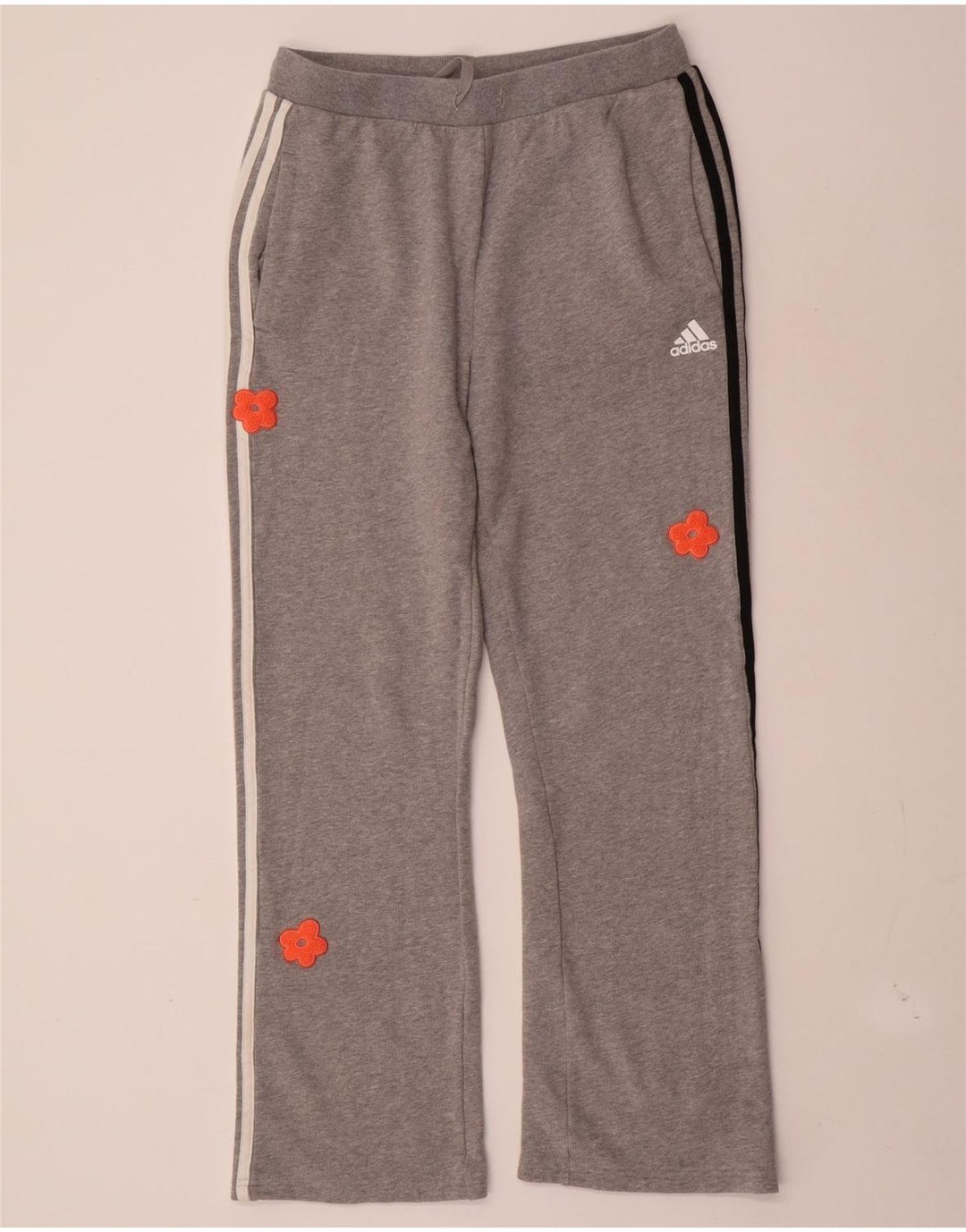 Pantaloni de trening Adidas pentru femei UK 12/14 Medium Gri Floral Bumbac