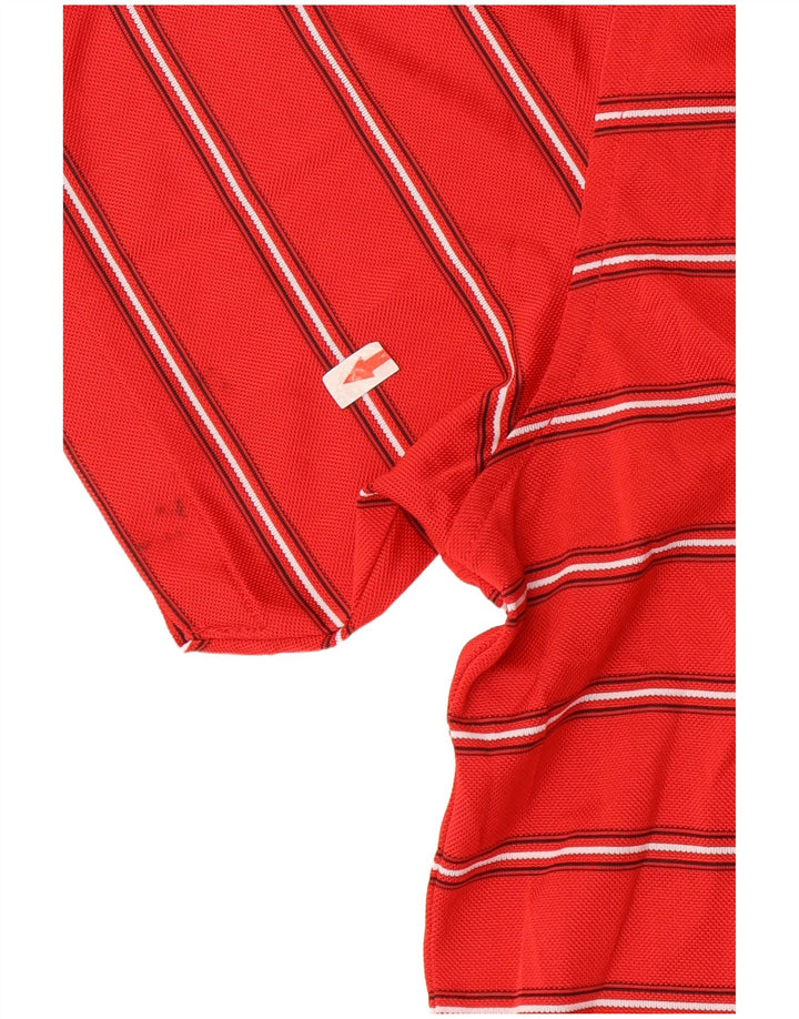 Tricou polo de golf Izod pentru bărbați 2XL poliester cu dungi roșii
