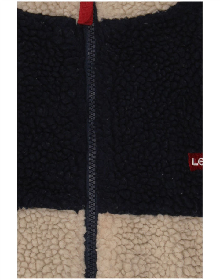 Jachetă fleece pentru băieți Levi's 15-16 ani, bej, poliester bloc de culoare