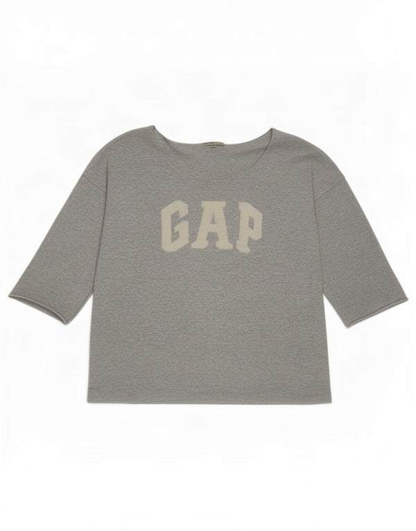 Top cu grafic pentru femei Gap mânecă 3/4 UK 16 mare gri