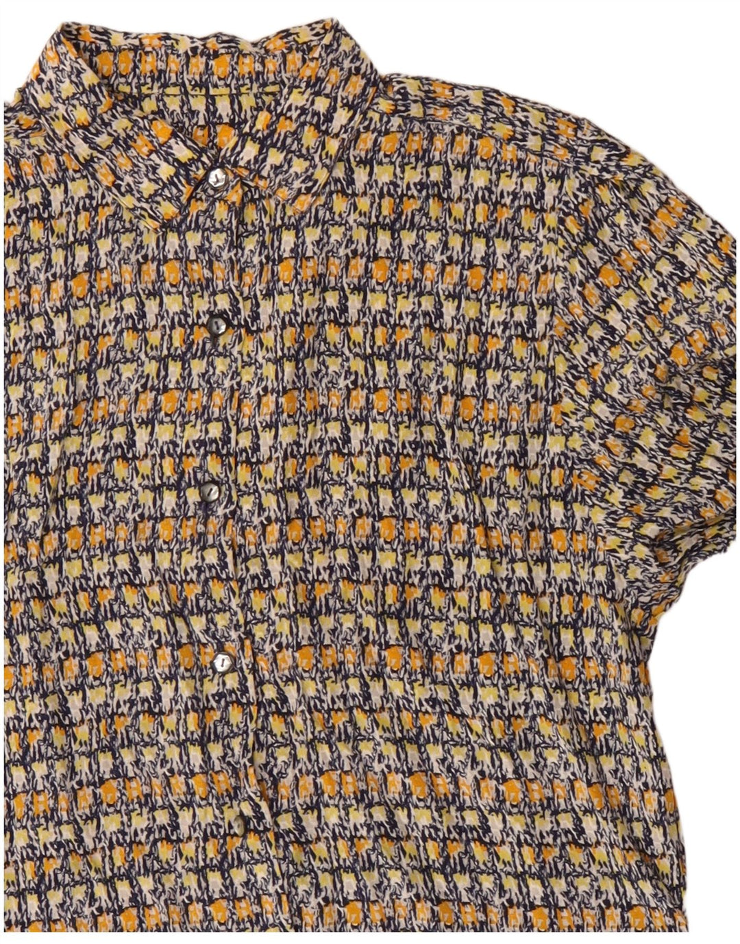 Cămașă vintage pentru femei cu model abstract UK 14 mare, multicoloră