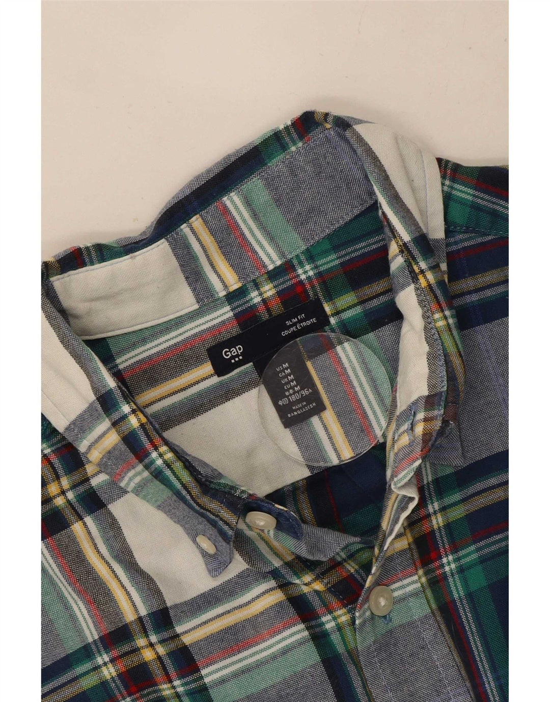 Cămașă pentru bărbați Gap Slim Fit Bumbac carouri albastru bleumarin mediu
