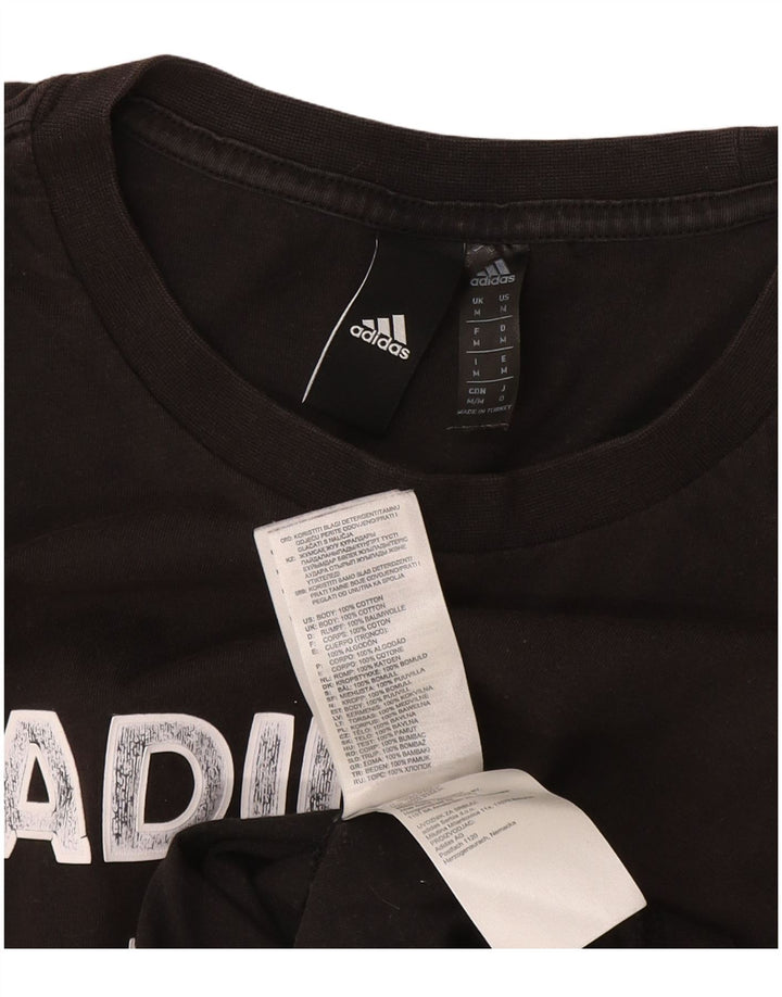 Tricou grafic Adidas pentru bărbați Top mediu negru bumbac