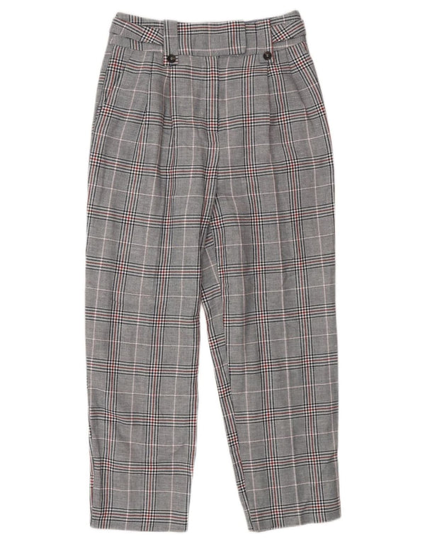 Pantaloni chino conici pentru femei Topshop UK 8 Small W26 L25 Gri Houndstooth