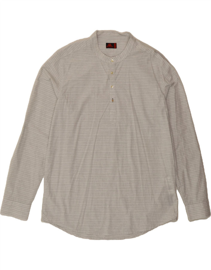 KAPPA Mens Pullover Shirt 2XL Grey Striped Cotton Vintage Kappa and Second-Hand Kappa from Messina Hembry 