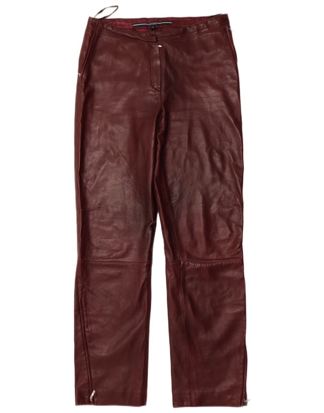 Pantaloni drepti pentru femei ESCADA EU 38 Medium W32 L31 Maroon Leather