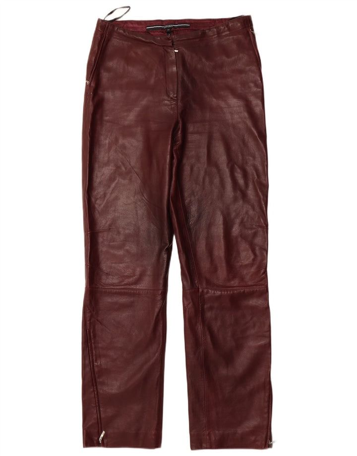 Pantaloni drepti pentru femei ESCADA EU 38 Medium W32 L31 Maroon Leather