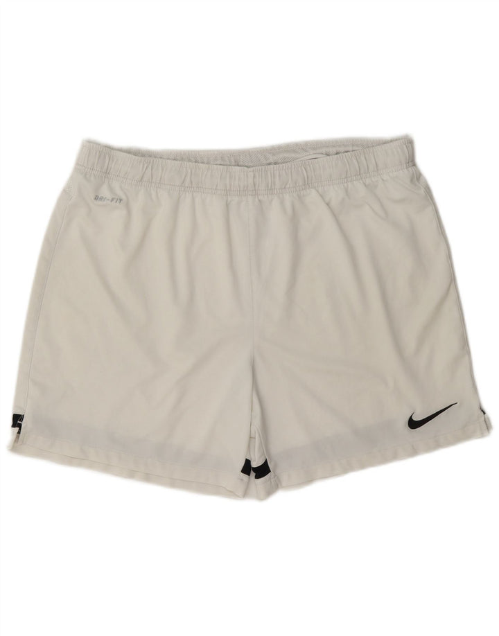 Pantaloni scurți sport Nike Dri Fit pentru bărbați, mari, alb, din poliester