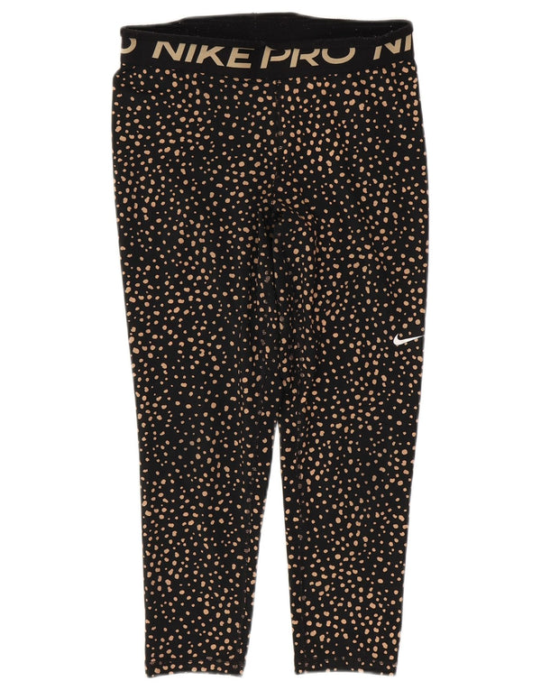 Leggings NIKE Graphic Capri pentru femei UK 12 Poliester cu pete negre medii