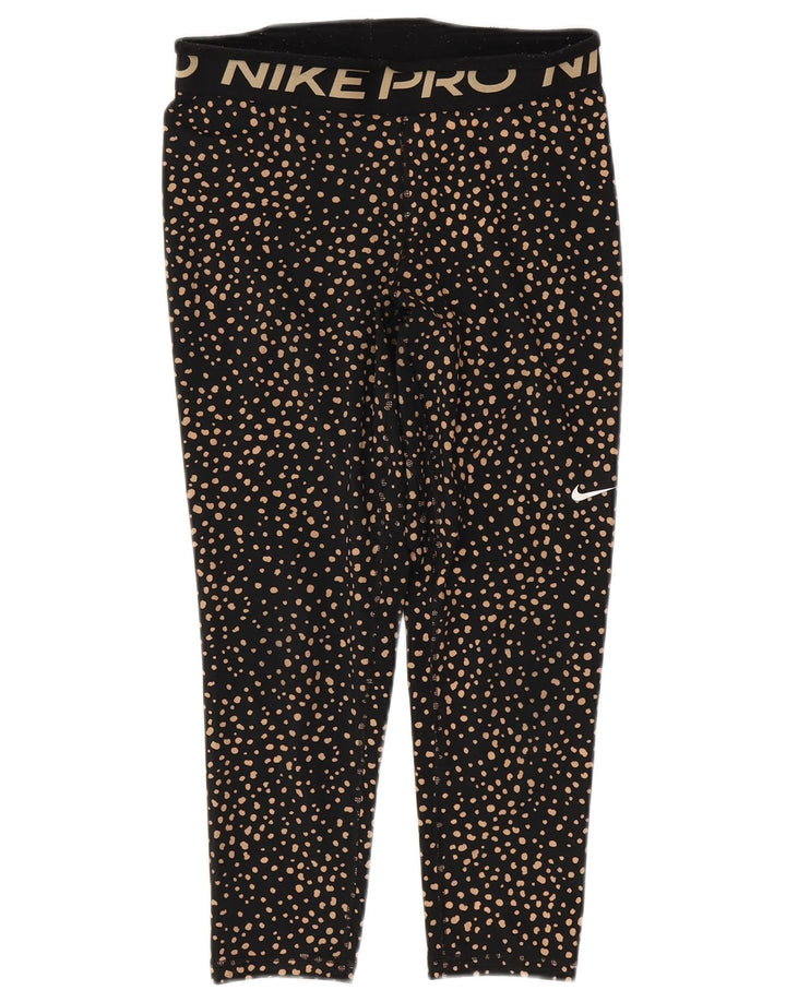 Leggings NIKE Graphic Capri pentru femei UK 12 Poliester cu pete negre medii