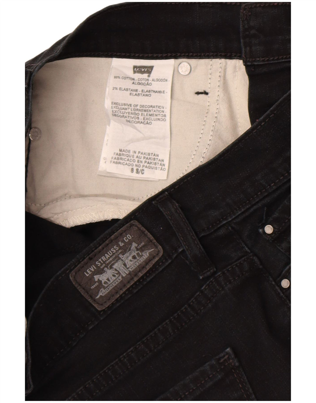 Blugi pentru femei Levi's 512 pentru slăbire Bootcut US 8 Medium W27 L28 Bumbac negru
