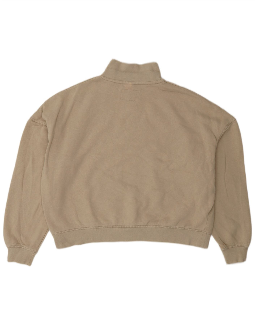 JACK WILLS Pulover pentru femei, cu fermoar supradimensionat, cu gât, UK 14, mare, bej