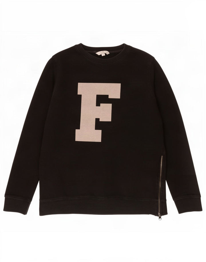 French Connection Pulover cu grafic pentru femei UK 10 Small Black