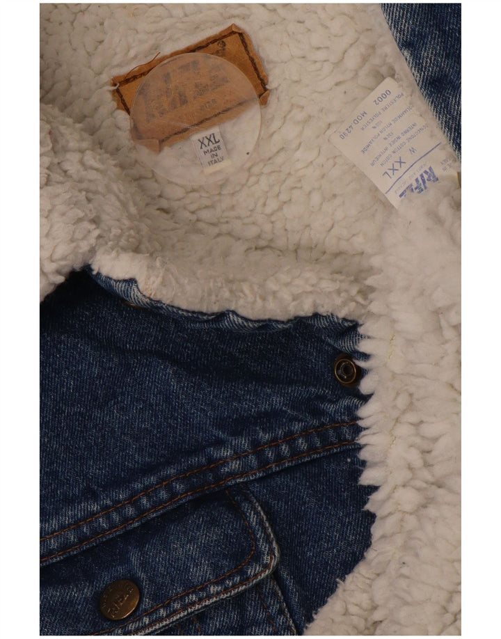 Jachetă pentru bărbați RIFLE Sherpa Denim UK 44 2XL Bumbac albastru