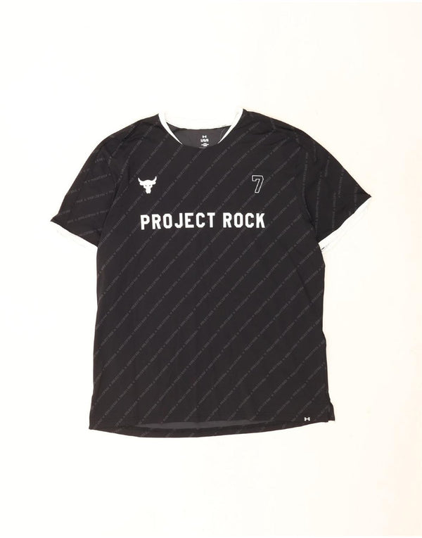 Tricou grafic Under Armour pentru bărbați Top mare, negru, cu dungi sport