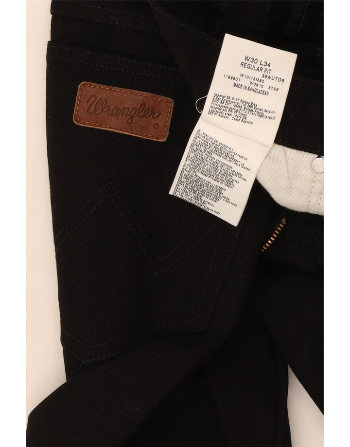 Blugi drepti pentru bărbați Wrangler W30 L31 bumbac negru