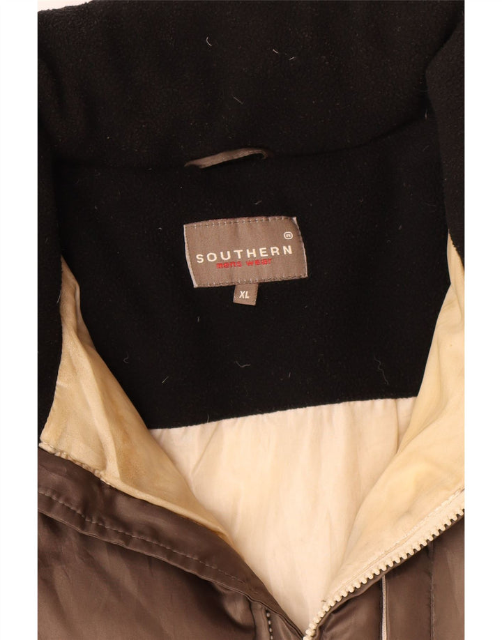 Jachetă căptușită pentru bărbați de Sud UK 42 XL Maro Poliester color bloc