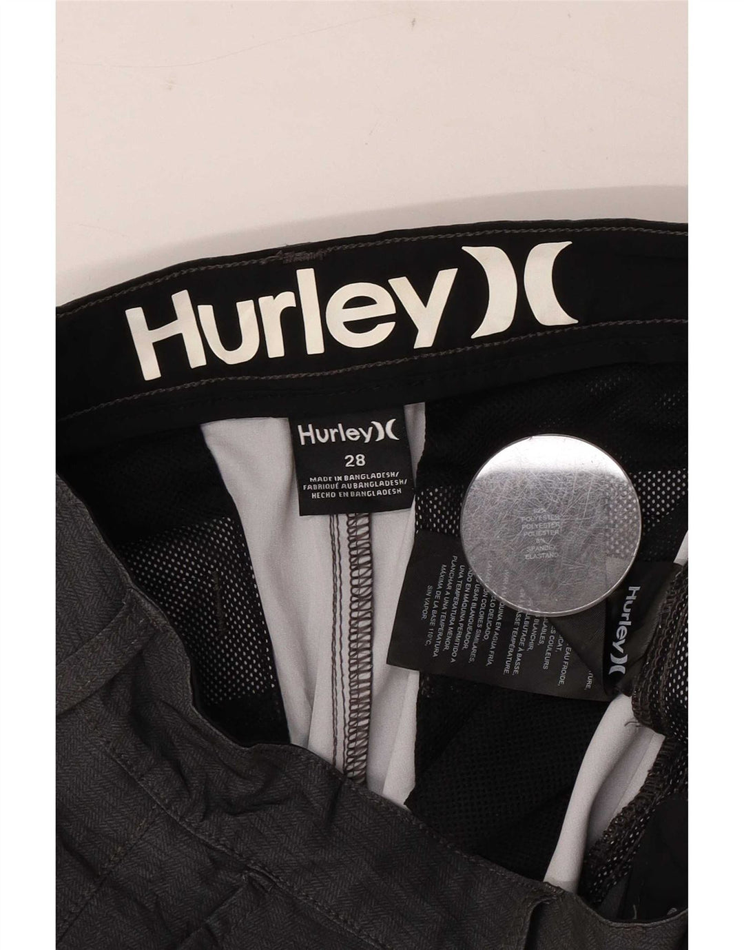 Pantaloni scurți chino Hurley pentru bărbați W28 Small Gri Poliester