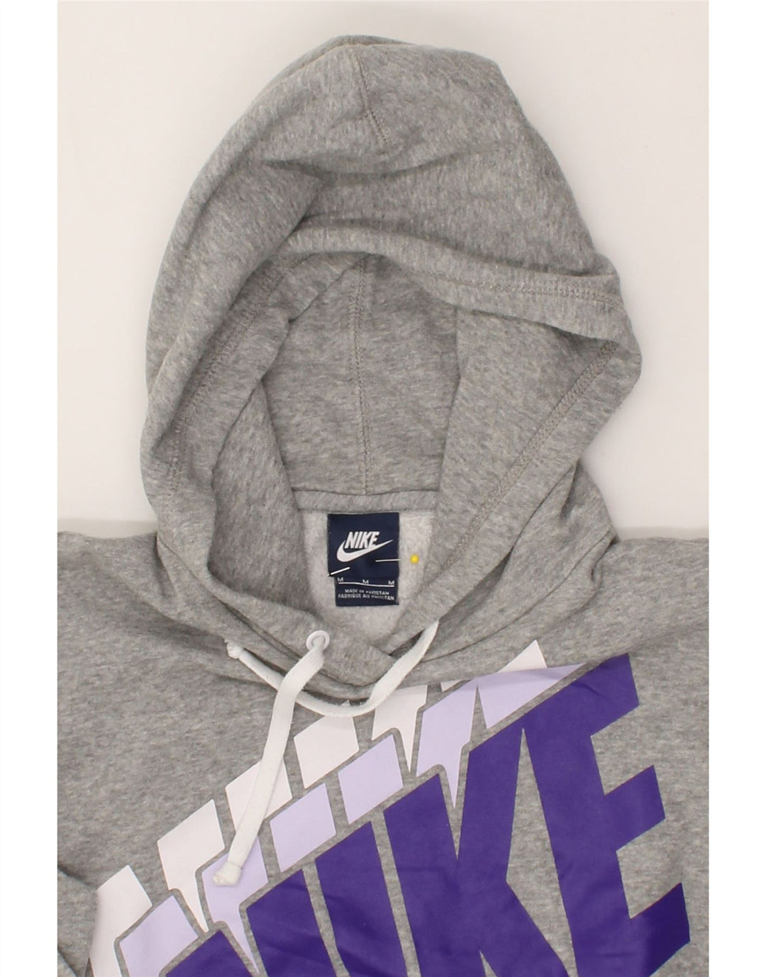 NIKE Womens Hoodie Jumper UK 14 Medium Grey Cotton Vintage Nike and Second-Hand Nike from Messina Hembry 