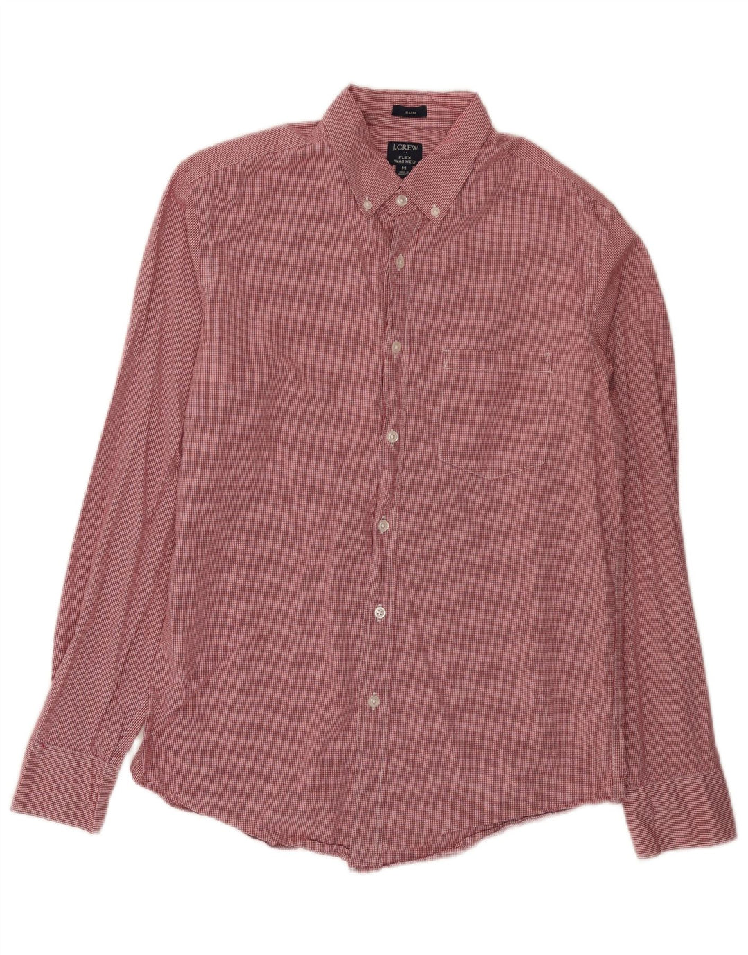 Cămașă pentru bărbați J. Crew Flex Washed Slim Bumbac Vichy Roșu Mediu