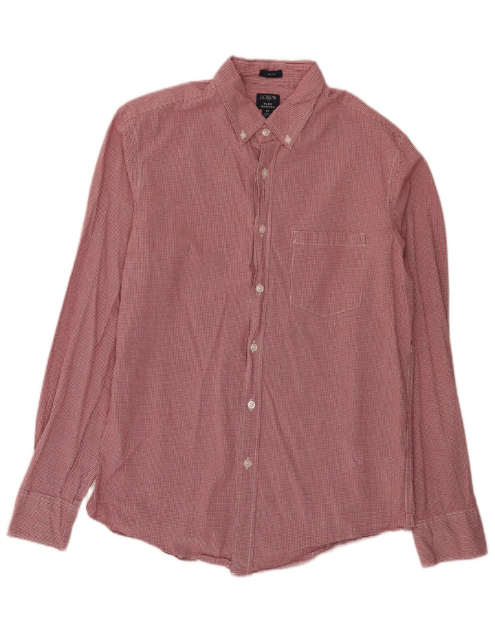 Cămașă pentru bărbați J. Crew Flex Washed Slim Bumbac Vichy Roșu Mediu