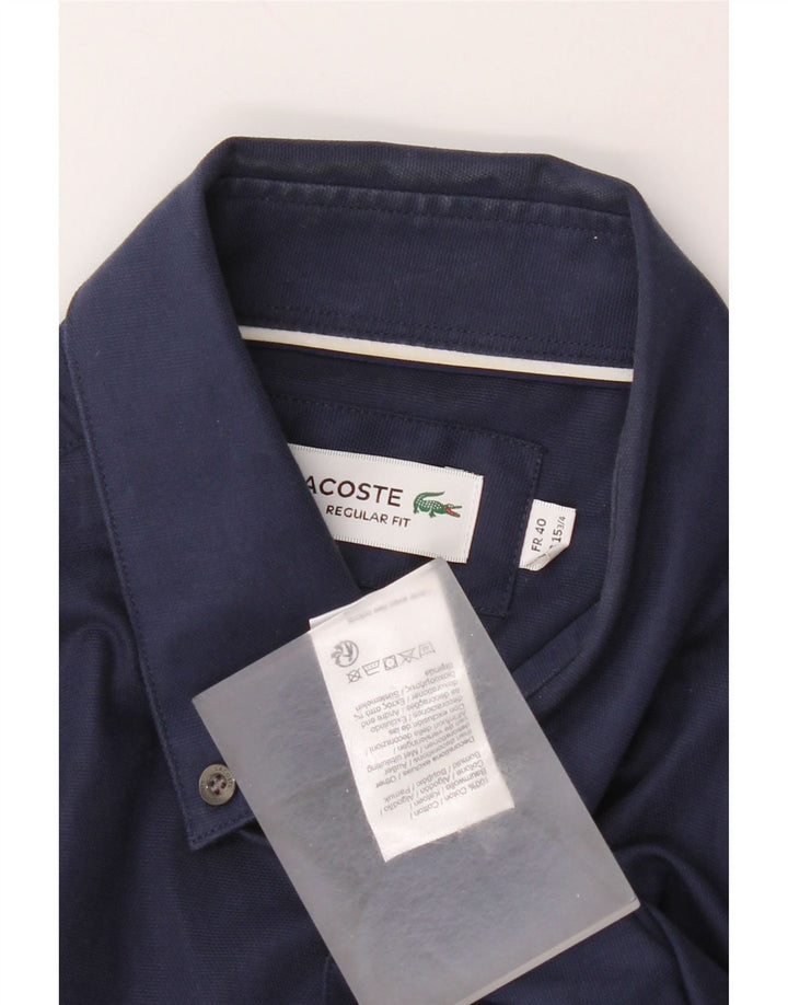 Cămașă Lacoste pentru bărbați, cu formă regulată, mărimea 40 15 1/2, bumbac, albastru bleumarin mediu
