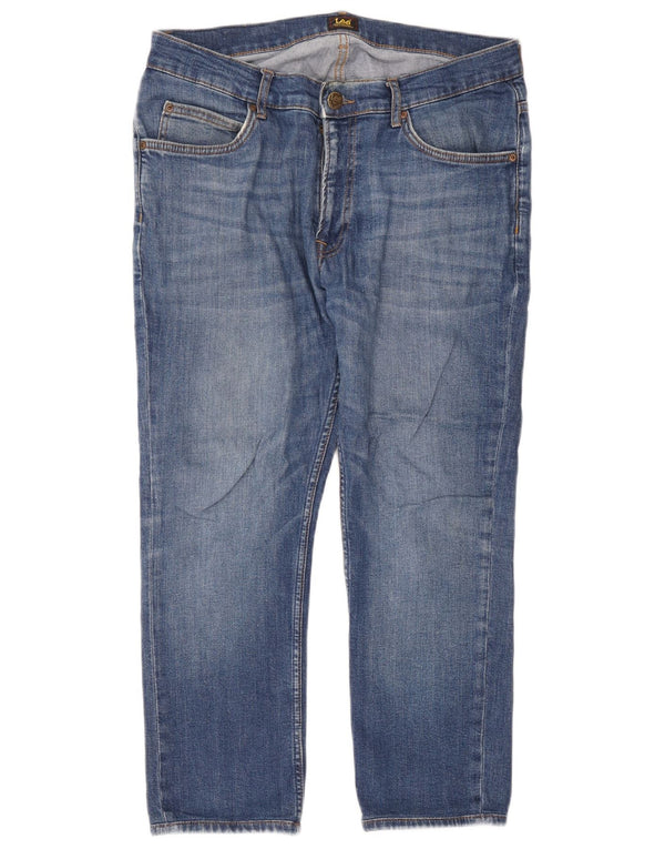 Blugi cropped Lee Rider pentru bărbați W33 L24 Bumbac albastru