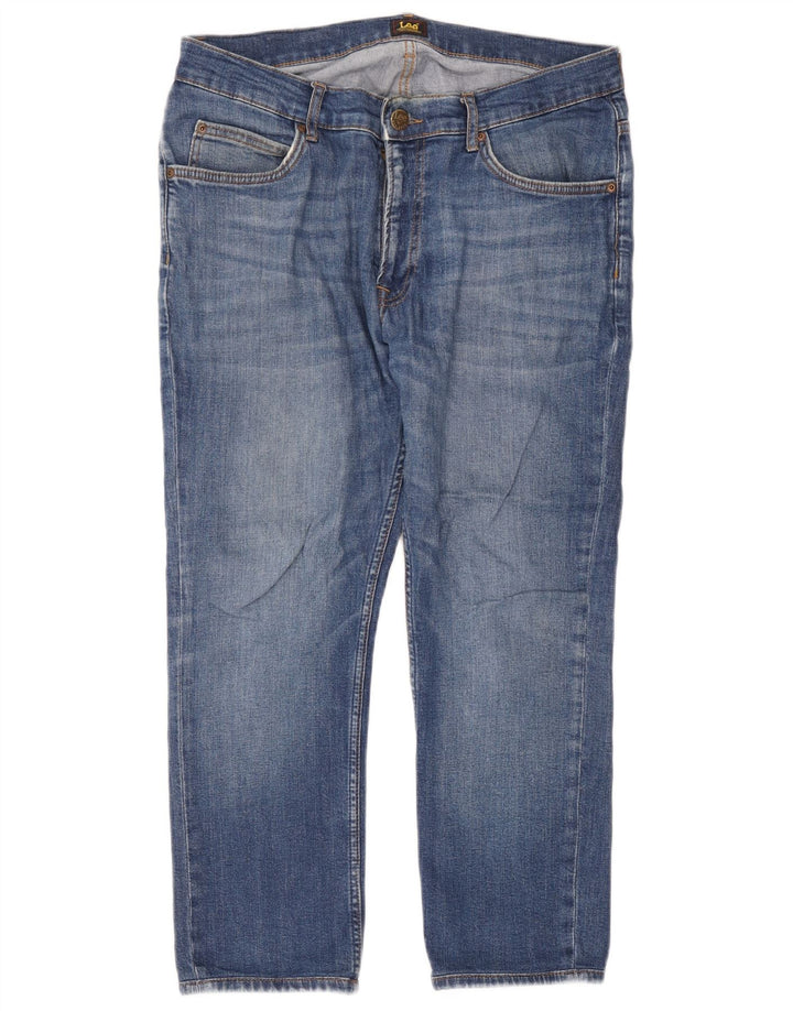 Blugi cropped Lee Rider pentru bărbați W33 L24 Bumbac albastru