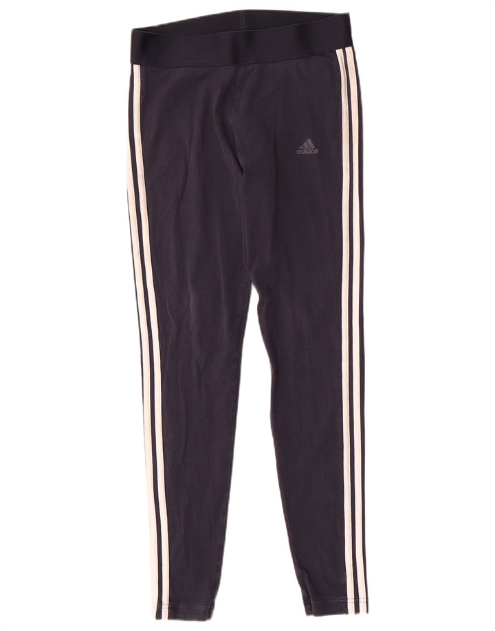 Leggings pentru femei Adidas Marea Britanie 12/14, bumbac mediu albastru bleumarin