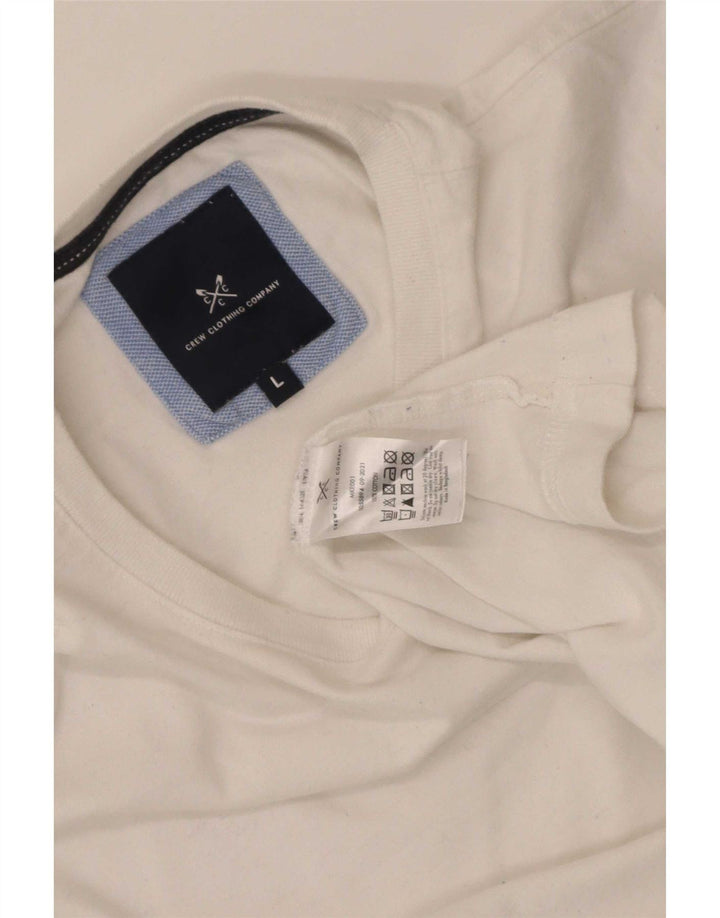 Crew Clothing Tricou pentru bărbați Top mare, alb, bumbac