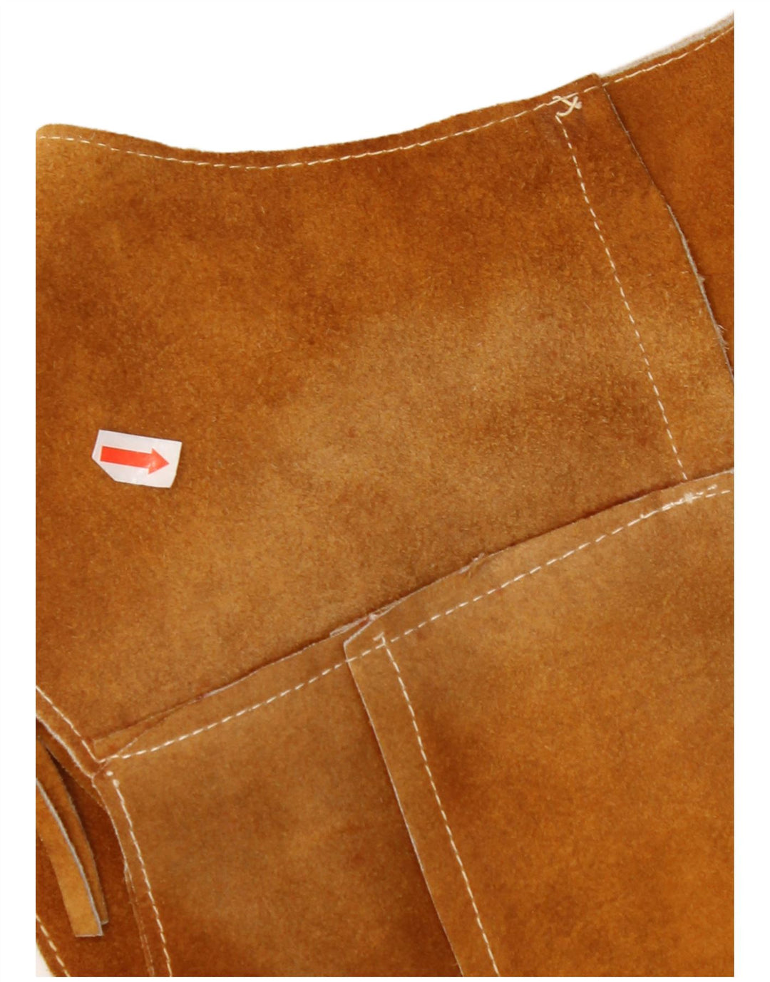 VINTAGE Vestă de piele intoarsa pentru femei UK 10 Maro mic