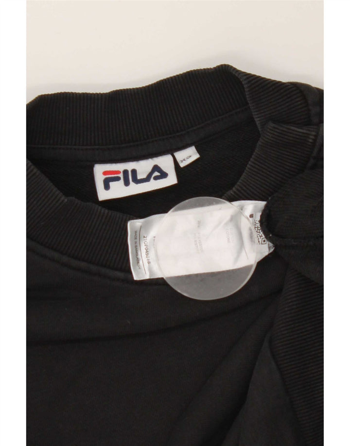 Pulover supradimensionat pentru femei Fila UK 6 XS Bumbac negru
