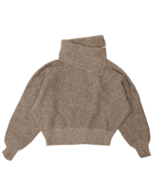 BAGARRY Pulover crop pentru femei cu gât rulat, UK 14, mare, pete gri