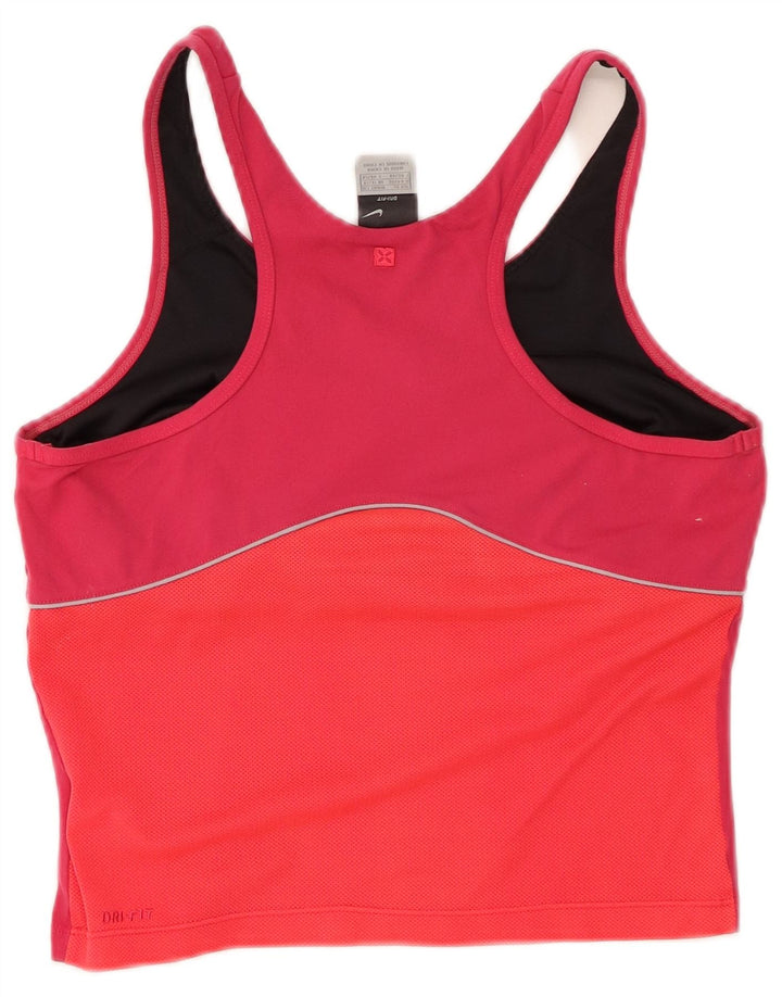 Top cu vestă crop Dri Fit NIKE pentru femei UK 16/18 XL roz colorblock